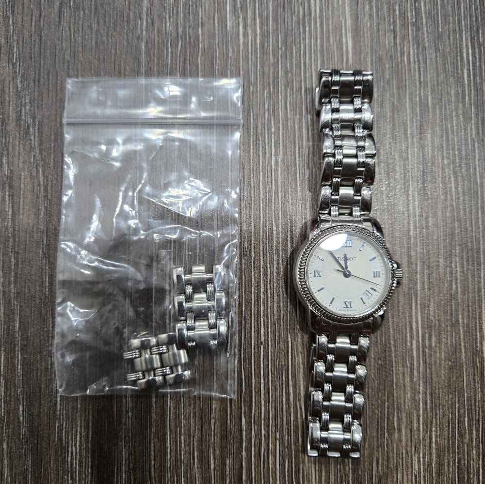 Tissot Silver Stainless Steel Watch with Link Bracelet